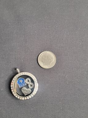 Origami Owl Silver Tone Charm Locket Pendant - Police Wife Theme